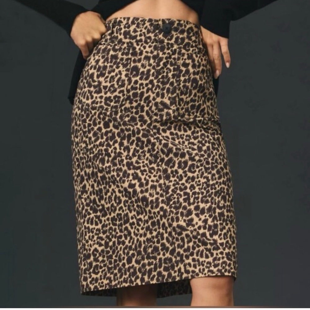 Anthropologie Maeve Leopard Print Pencil Skirt